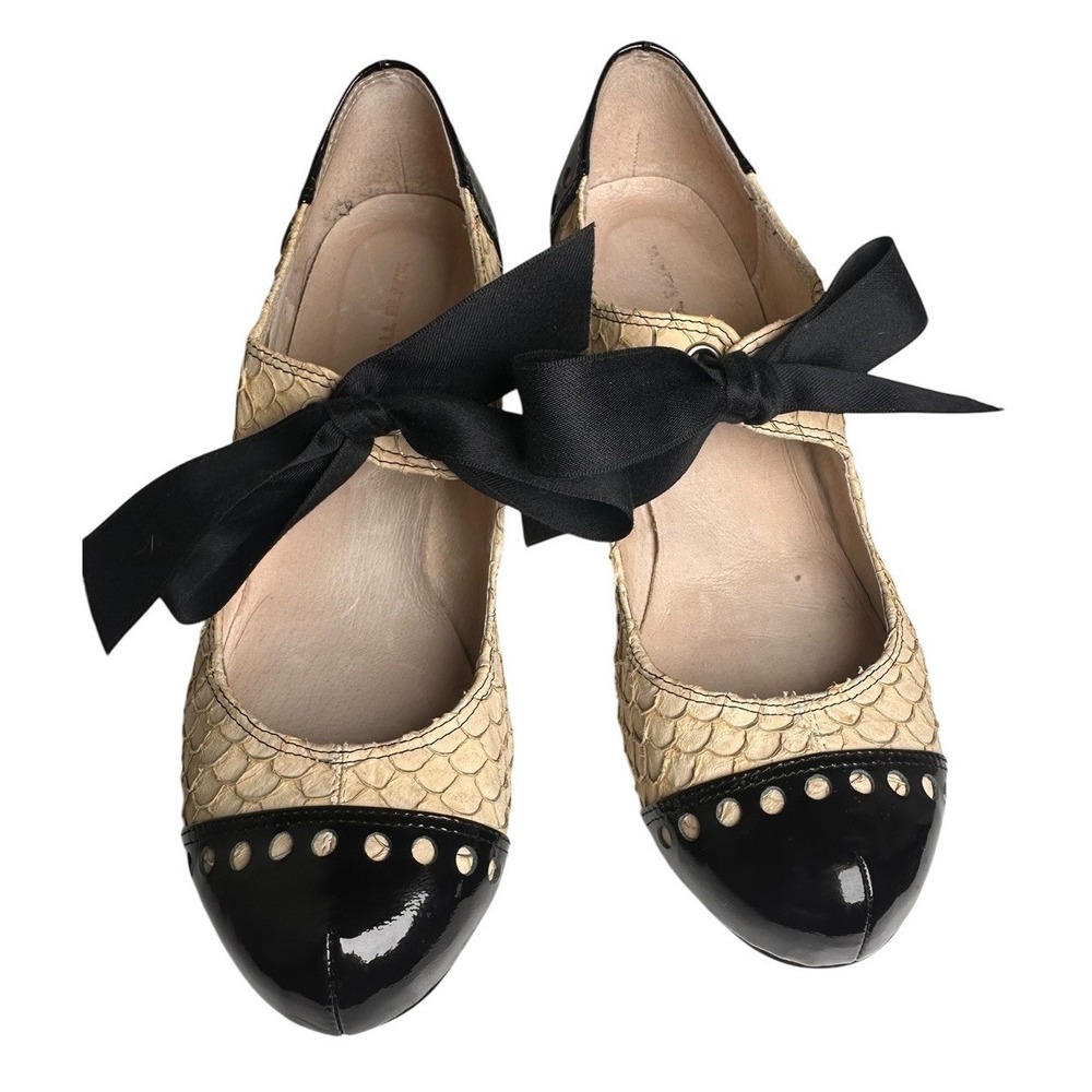 All Black Anthropologie Fish Scale Mary Jane Heels EU 39.5